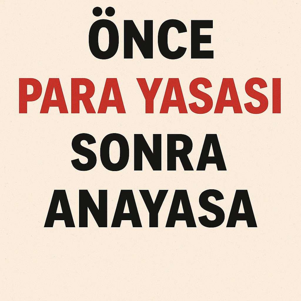 Önce Para Yasası, Sonra Anayasa